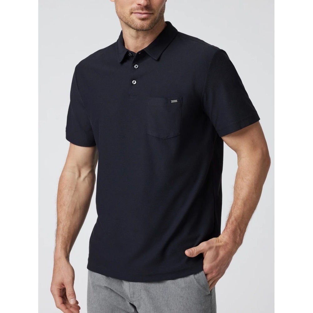 Vuori Ace Polo Mens Black Performance Pique Short Sleeve